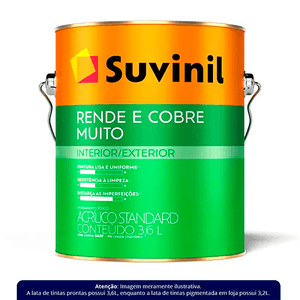 Tinta Acrílica Fosca de Alto Rendimento Rende & Cobre Muito 3,6L e 18L - Suvinil